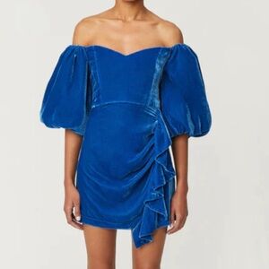 RHODE | Dresses | 545 Nwt Rhode Adrian Velvet Dress In Air Force Blue Sz 2  | Poshmark